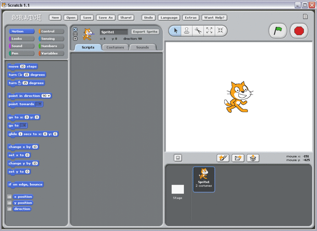 Phần mềm làm video animation miễn phí Scratch 1.4