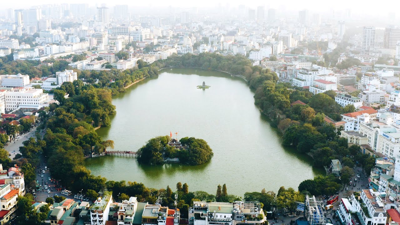 Toàn cảnh Hồ Gươm nhìn từ flycam do Eventus thực hiện